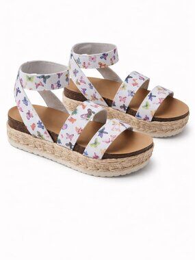 Steve Madden Kimmie Butterfly Flatform Sandals Girls Size 2 Multicolor NWOT